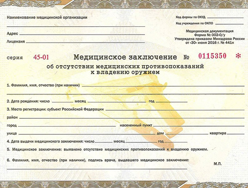 Справка на оружие Справка на оружие
